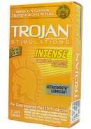 Trojan Condom Stimulations Intense Ribbed Lubricated 12 Pack