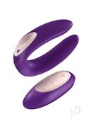 Satisfyer Double Plus Remote Usb Rechargeable Silicone Couples Vibrator Waterproof 3.46in - Purple