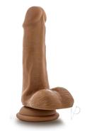 Dr. Skin Silver Collection Dr. Jeffrey Dildo With Balls And Suction Cup 6.5in - Caramel