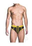 Prowler Red Ass-less Brief - Large - Black/yellow